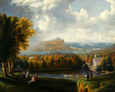 View of the Hudson River painting by Robert Havell