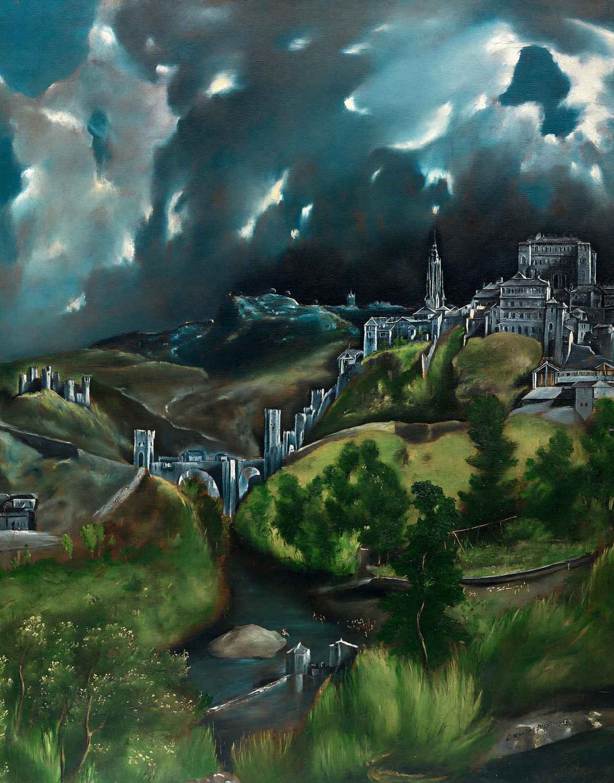 View of Toledo Painting by El Greco Premium Art Print (6 Sizes) - Reproduction