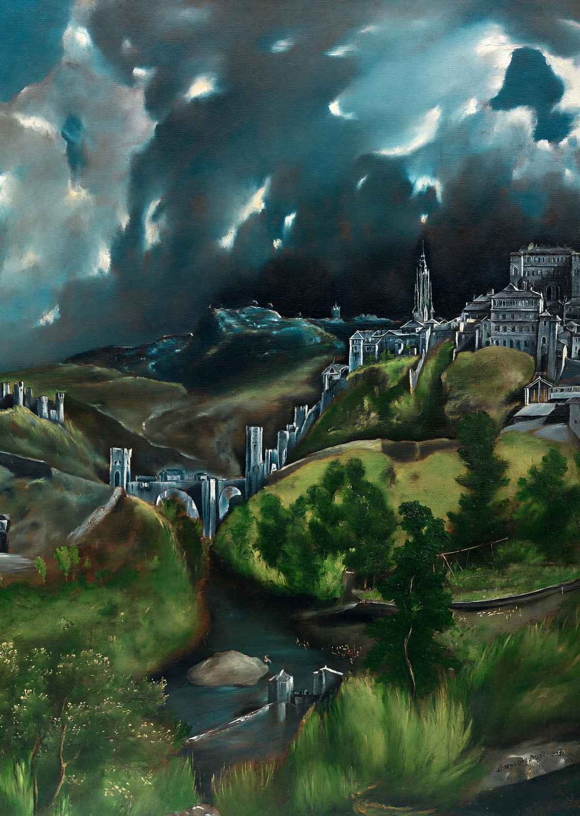 View of Toledo Painting by El Greco Premium Art Print (6 Sizes) - Reproduction