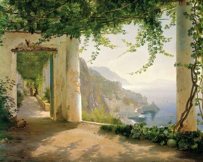 View to the Amalfi Coast fine art print by Carl Frederik Aagaard