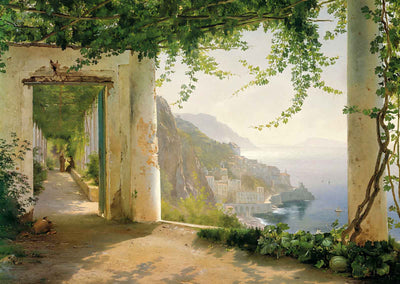 View to the Amalfi Coast Art Print Painting by Carl Frederik Aagaard (6 Sizes)