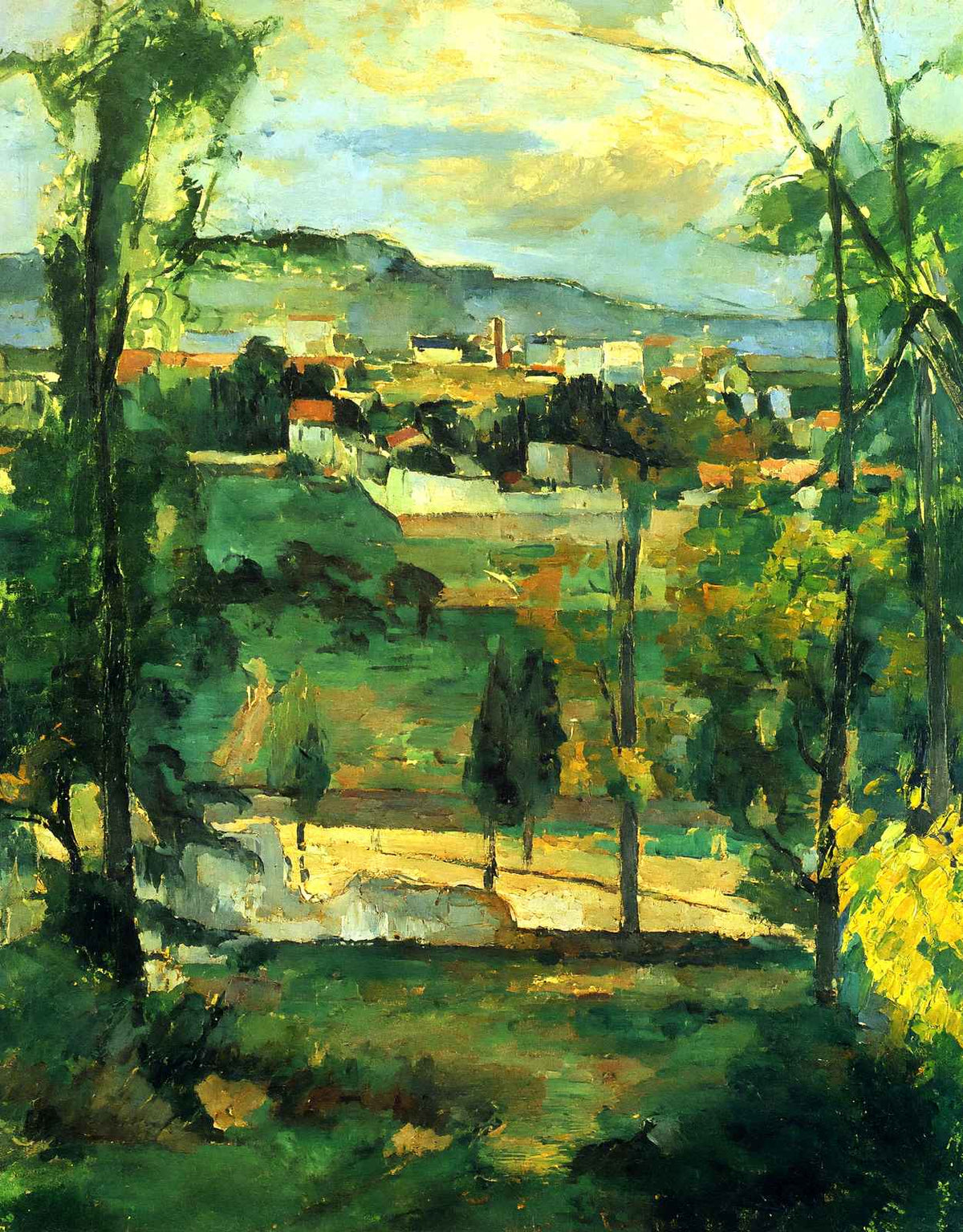Village Behind Trees 1879 Painting by Paul Cezanne Art Print (6 Sizes)