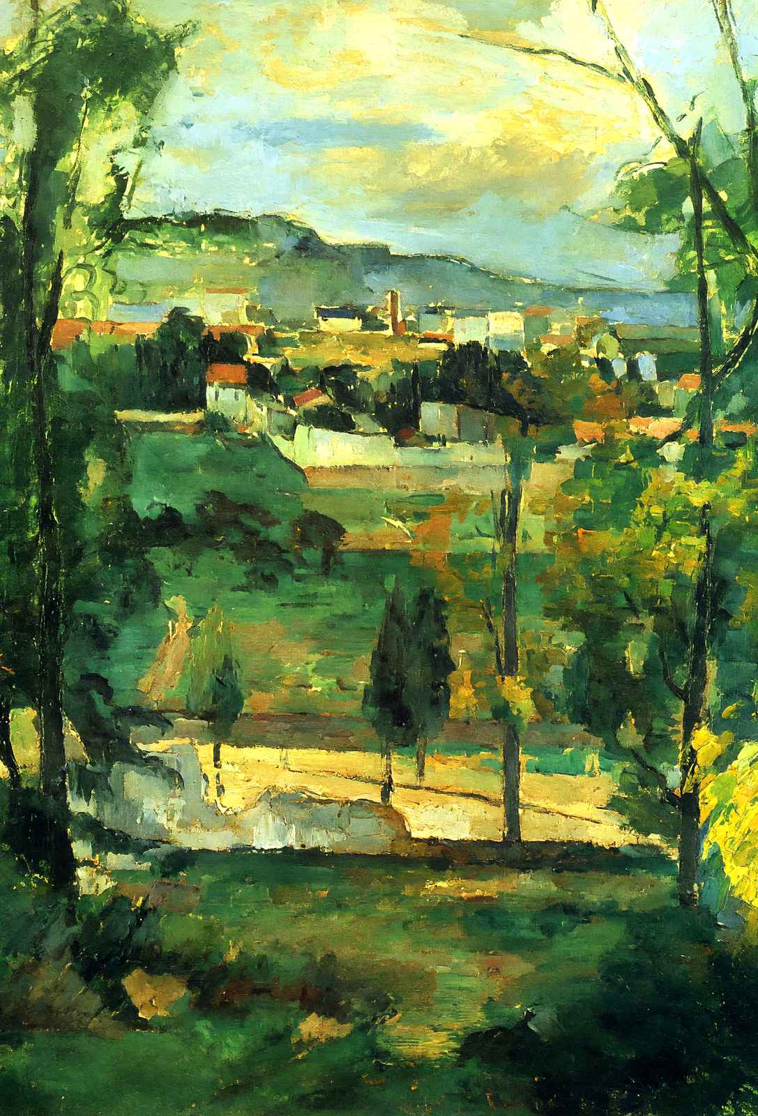 Village Behind Trees 1879 Painting by Paul Cezanne Art Print (6 Sizes)