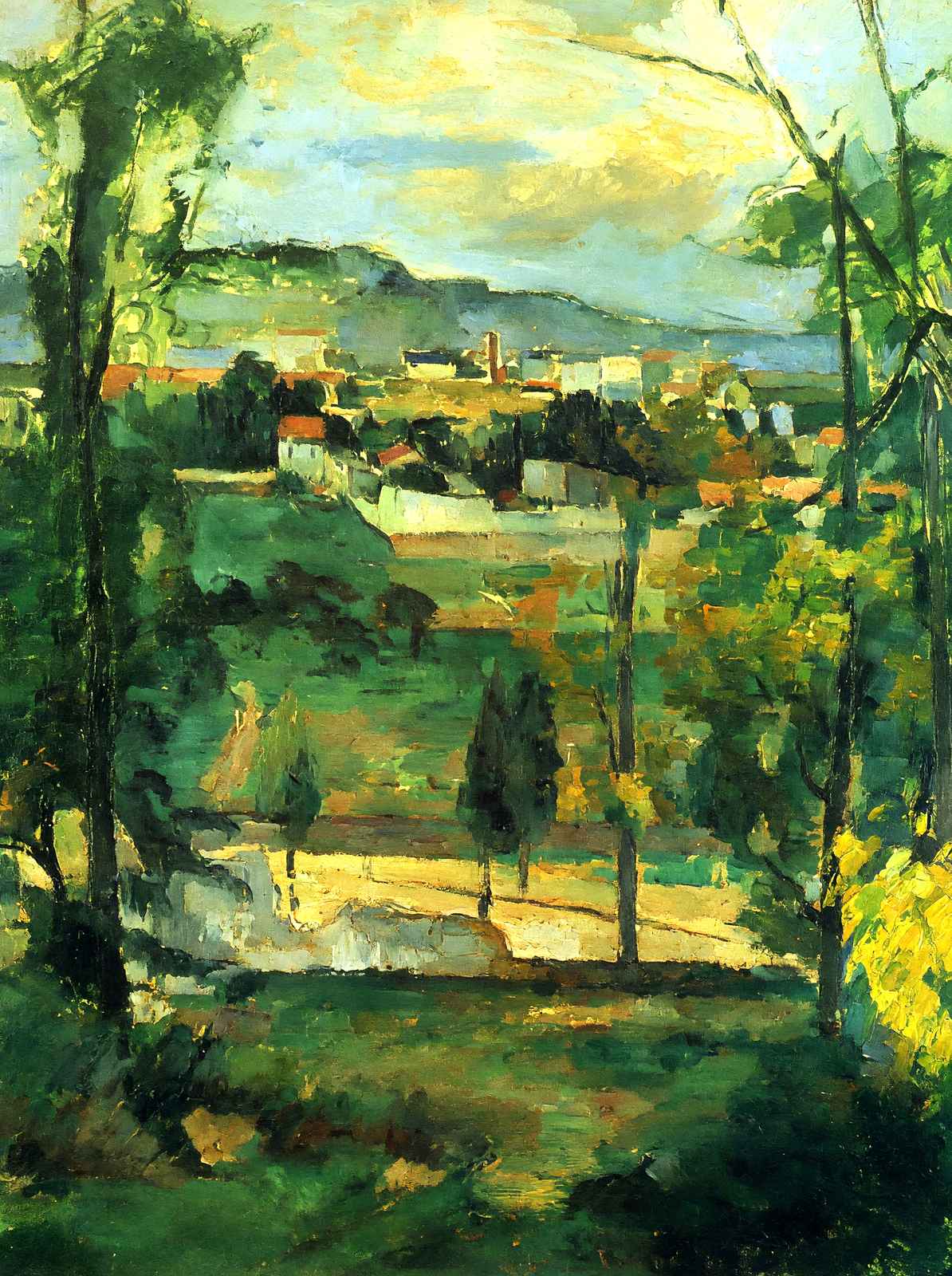 Village Behind Trees 1879 Painting by Paul Cezanne Art Print (6 Sizes)