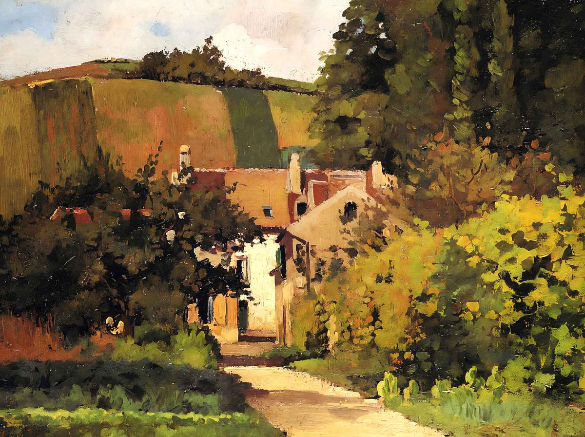 Village Church 1868 Painting by Camille Pissarro Art Print (6 Sizes) - Restored