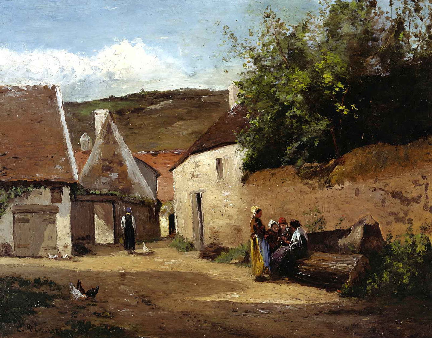 Village Corner Art Print 1863 Painting by Camille Pissarro (6 Sizes)