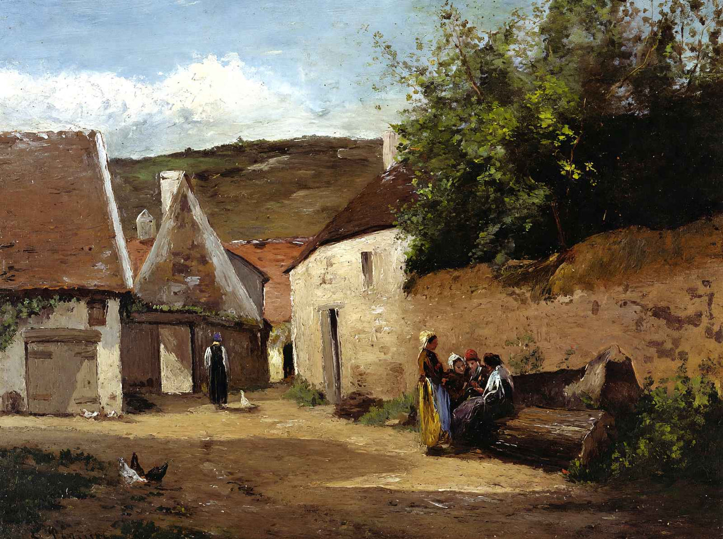Village Corner Art Print 1863 Painting by Camille Pissarro (6 Sizes)