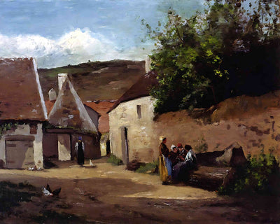 Village Corner Painting by Camille Pissarro 8x10" Art Print (Premium Print)
