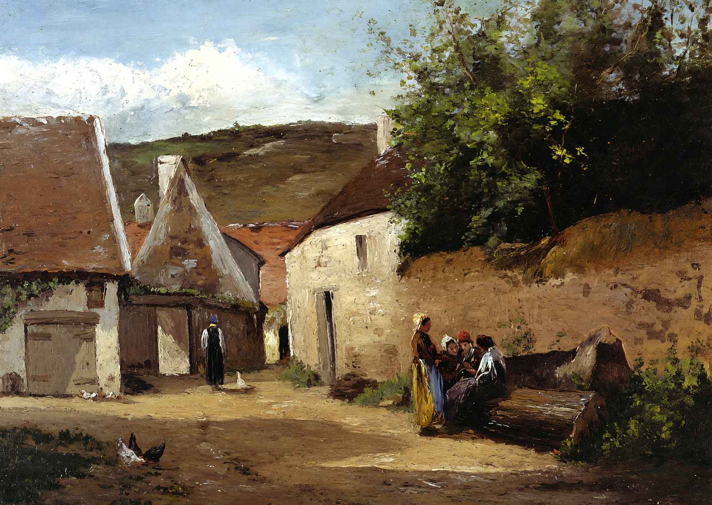 Village Corner Art Print 1863 Painting by Camille Pissarro (6 Sizes)
