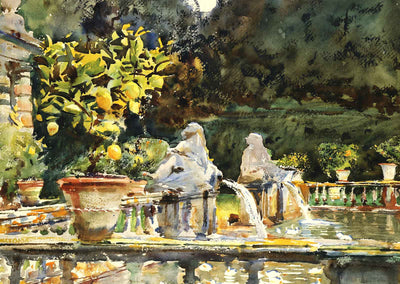 Villa De Marlia. a Fountain Art Print 1910 by John Singer Sargent (6 Sizes)