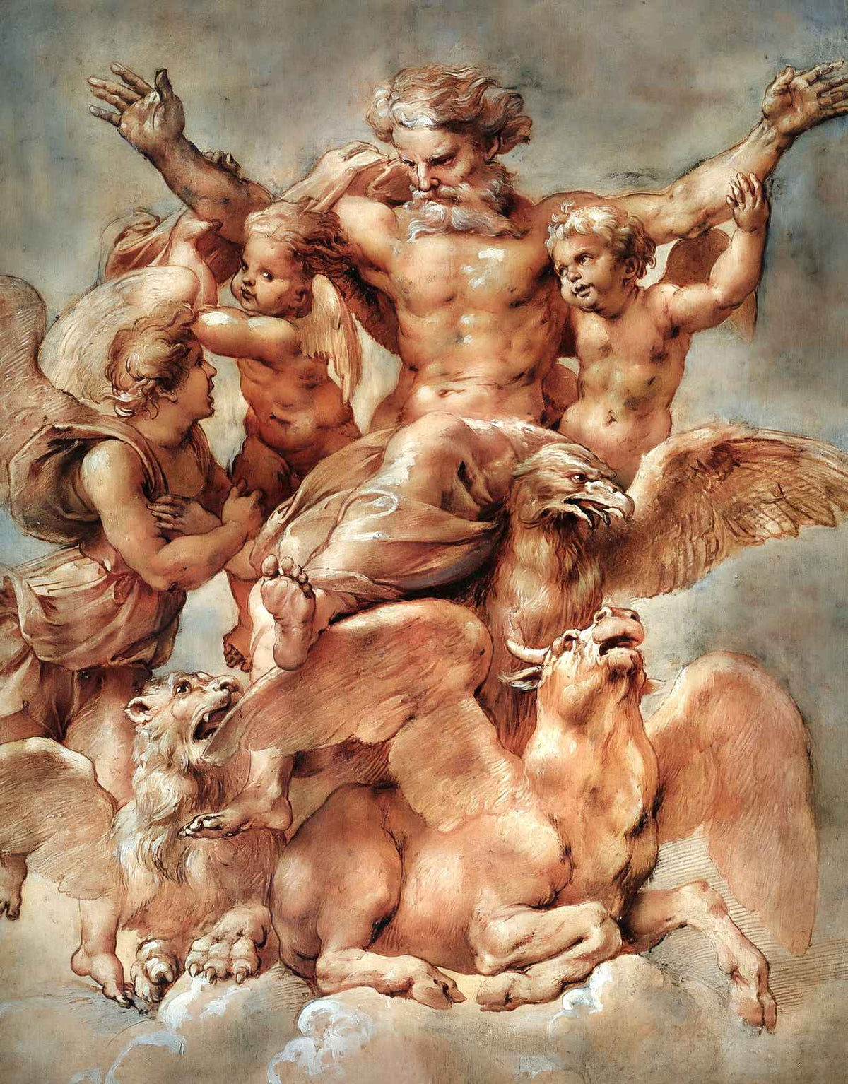 Vision of Ezekiel Art Print 1608 Painting by Peter Paul Rubens (6 Sizes)