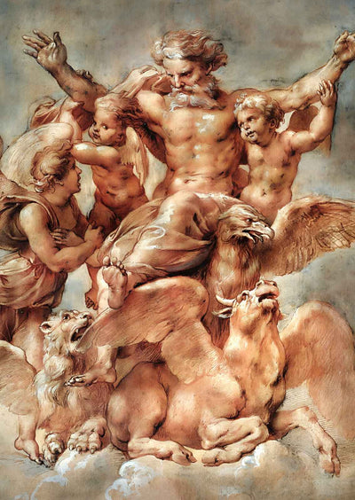 Vision of Ezekiel Art Print 1608 Painting by Peter Paul Rubens (6 Sizes)