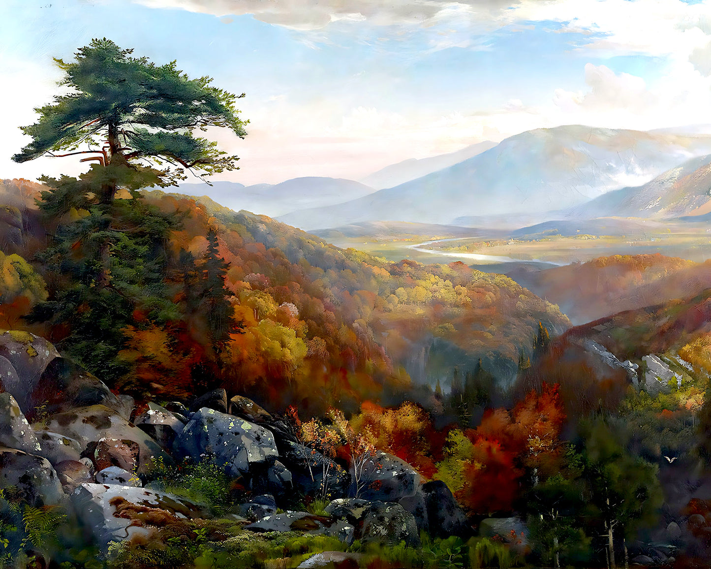 Valley of the Catawissa in Autumn Painting by Thomas Moran 8x10" Art Print