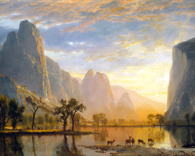 Valley of the Yosemite Painting by Albert Bierstadt 8x10" Art Print - California