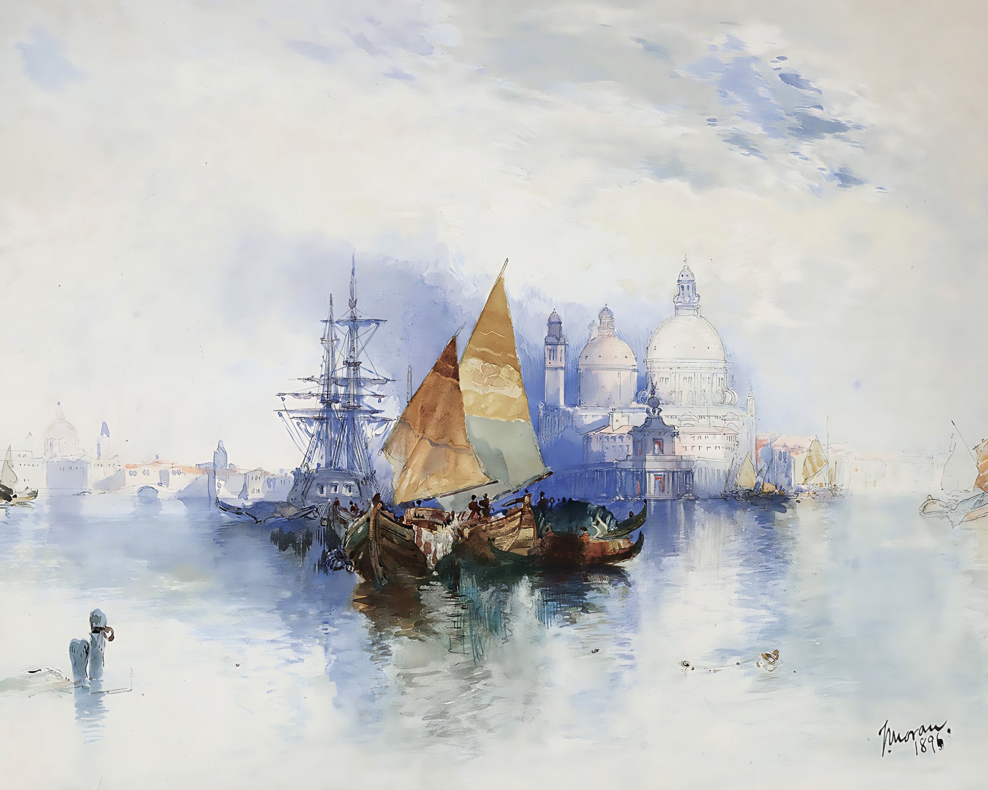 Venice Watercolor Painting by Thomas Moran 8x10" Premium Art Print