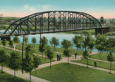 New Bridge over Brazos River Waco in 1905 Vintage Print (7 Sizes)