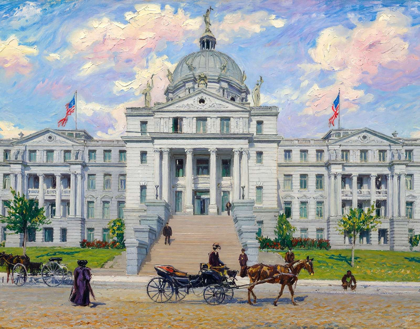 Waco TX Court House in 1905 Art Print (7 Sizes) - Retouched