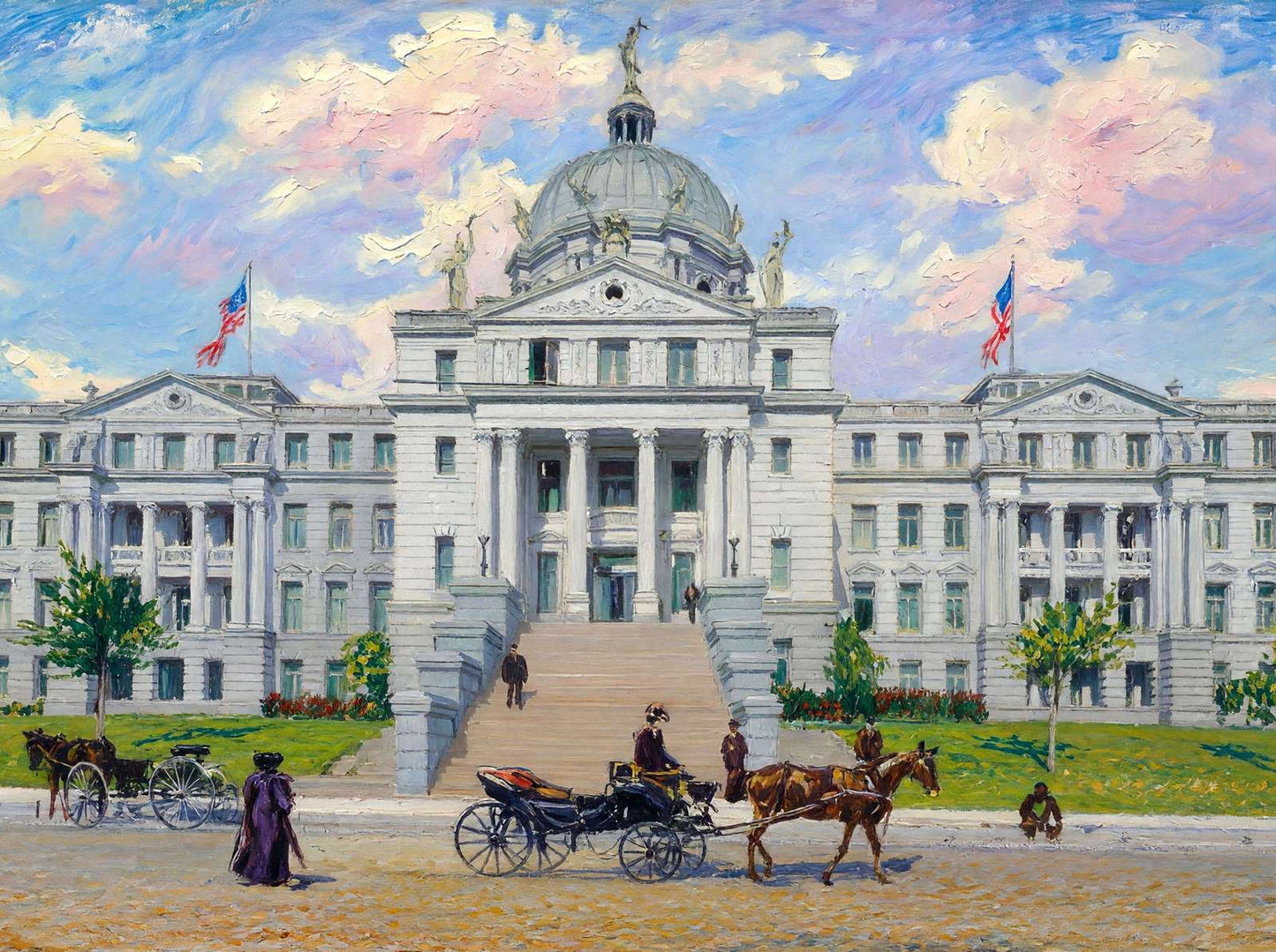 Waco TX Court House in 1905 Art Print (7 Sizes) - Retouched