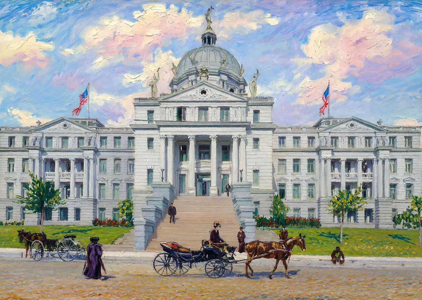 Waco TX Court House in 1905 Art Print (7 Sizes) - Retouched