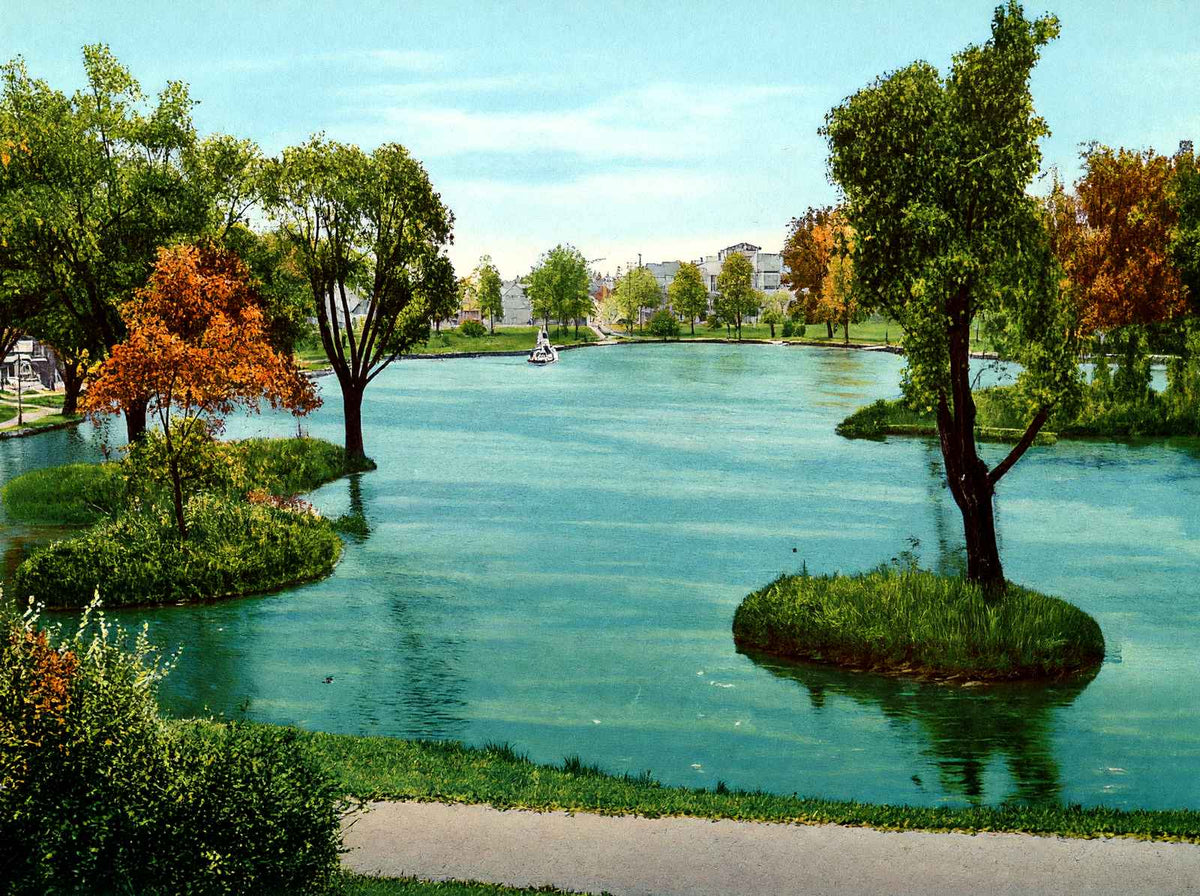 Wade Park Lake Cleveland in 1907 Vintage Print (7 Sizes) - Retouched