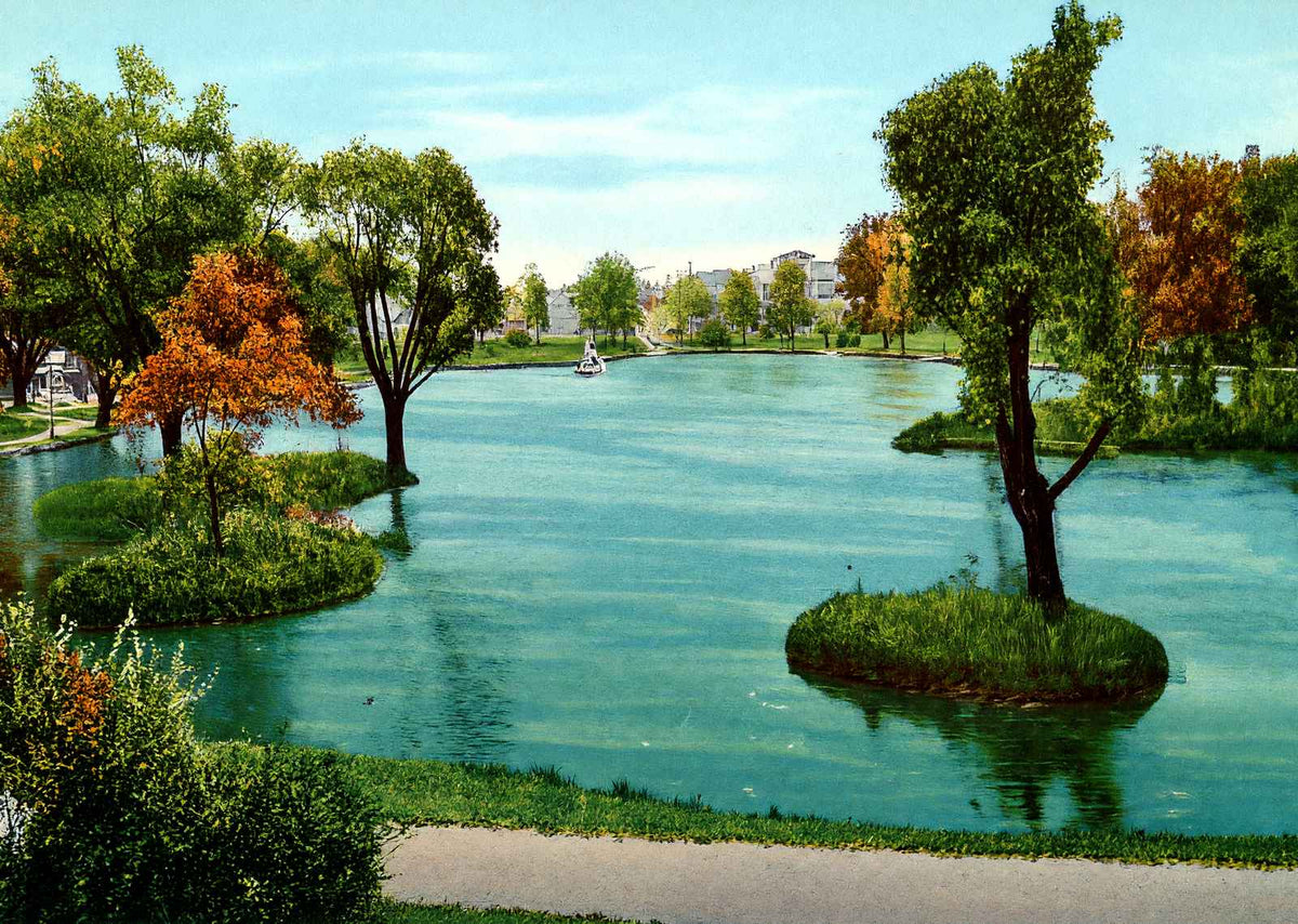 Wade Park Lake Cleveland in 1907 Vintage Print (7 Sizes) - Retouched