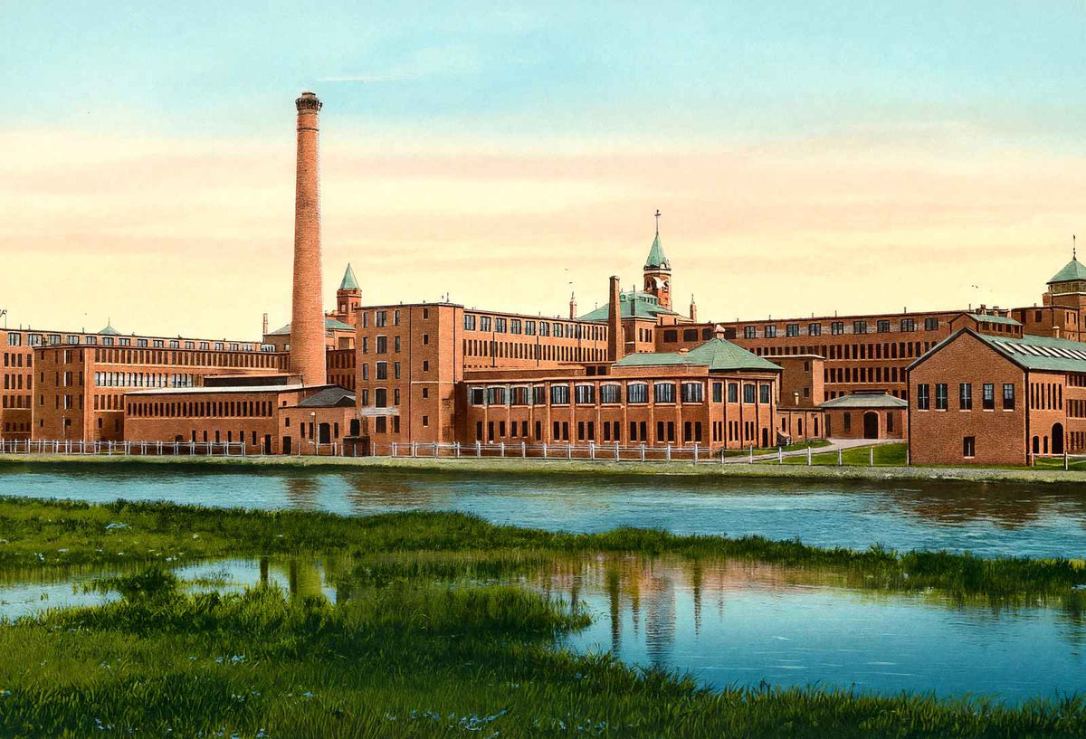 Waltham Watch Factory Rear View, Massachusetts in 1907 Vintage Print (7 Sizes)