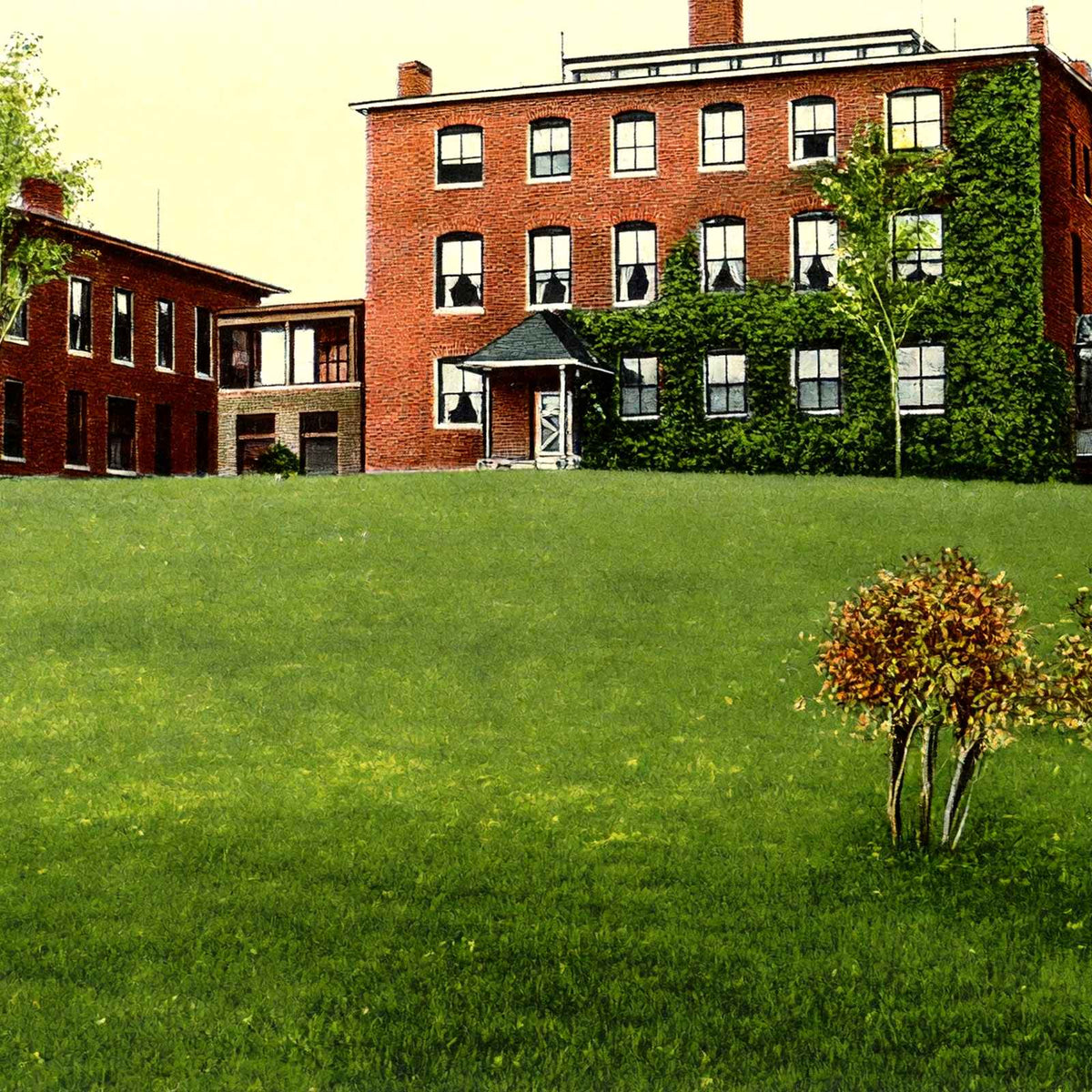 Waltham Hospital, Massachusetts in 1907 Vintage Print (7 Sizes) - Enhanced