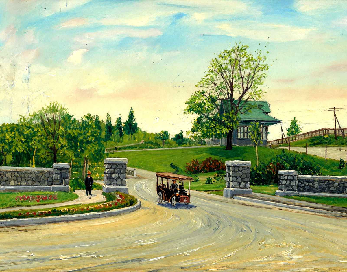 Entrance to Mount Feake, Waltham, Massachusetts in 1907 Painting Print (7 Sizes)