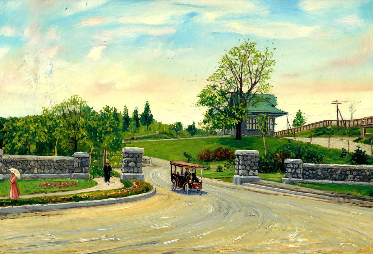 Entrance to Mount Feake, Waltham, Massachusetts in 1907 Painting Print (7 Sizes)