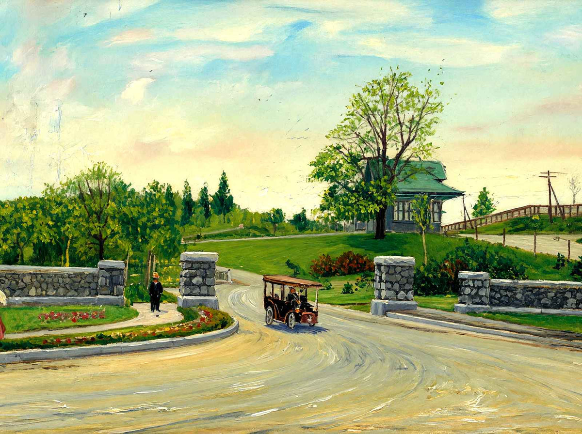 Entrance to Mount Feake, Waltham, Massachusetts in 1907 Painting Print (7 Sizes)