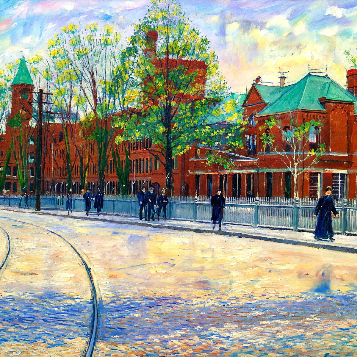 The Waltham Watch Factory, Massachusetts in 1907 Art Print (7 Sizes)