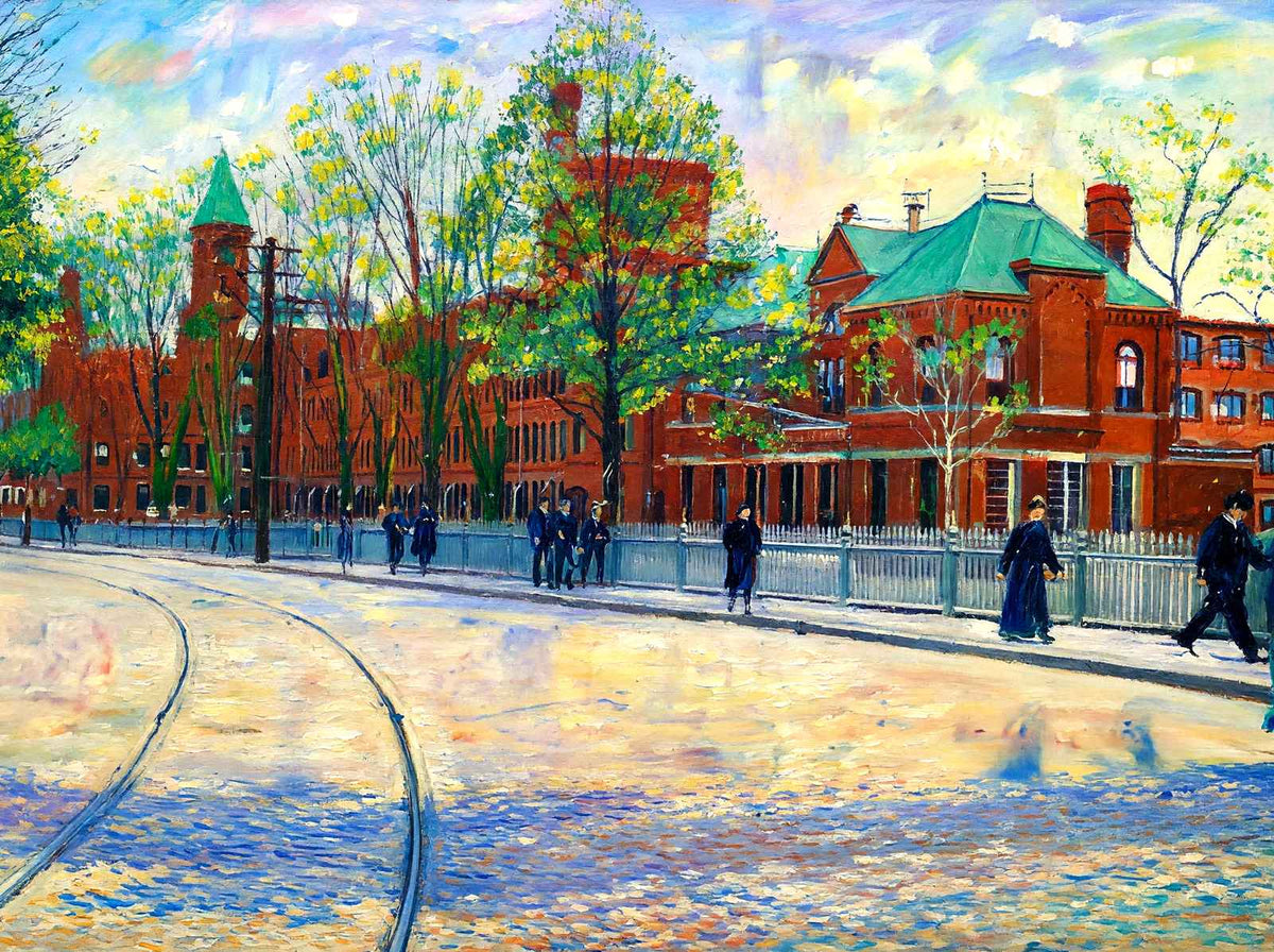 The Waltham Watch Factory, Massachusetts in 1907 Art Print (7 Sizes)