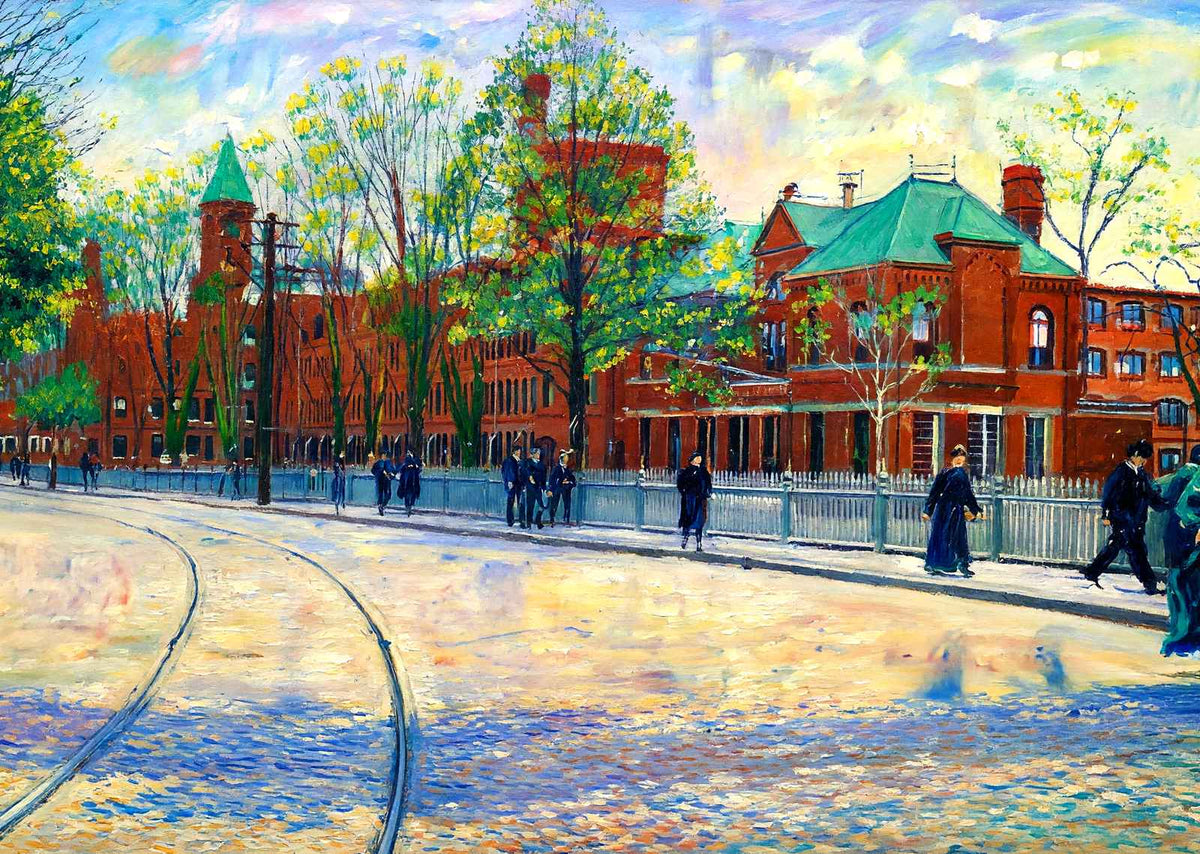 The Waltham Watch Factory, Massachusetts in 1907 Art Print (7 Sizes)