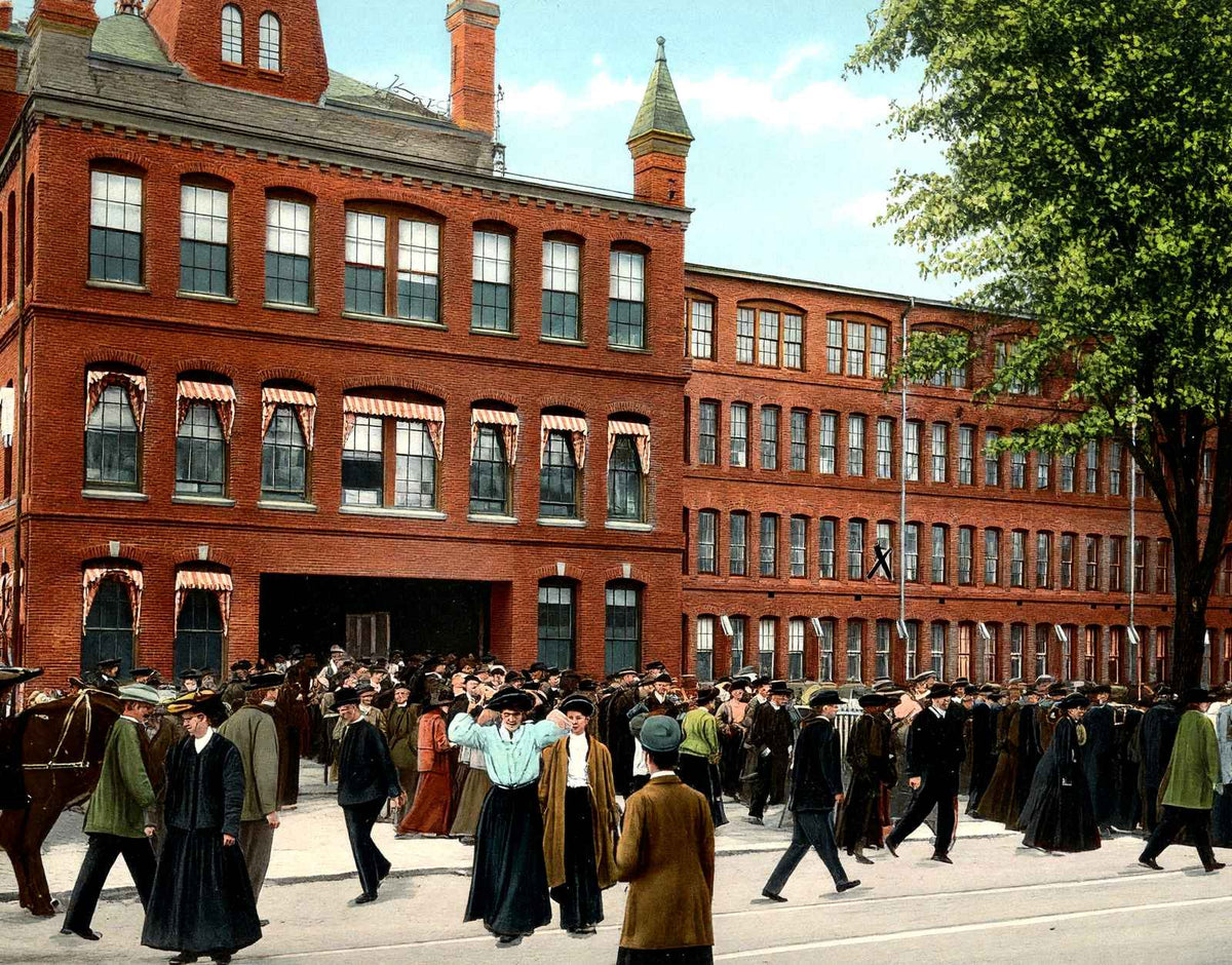 Main Entrance to the Waltham Watch Factory, MA in 1907 Vintage Print (7 Sizes)