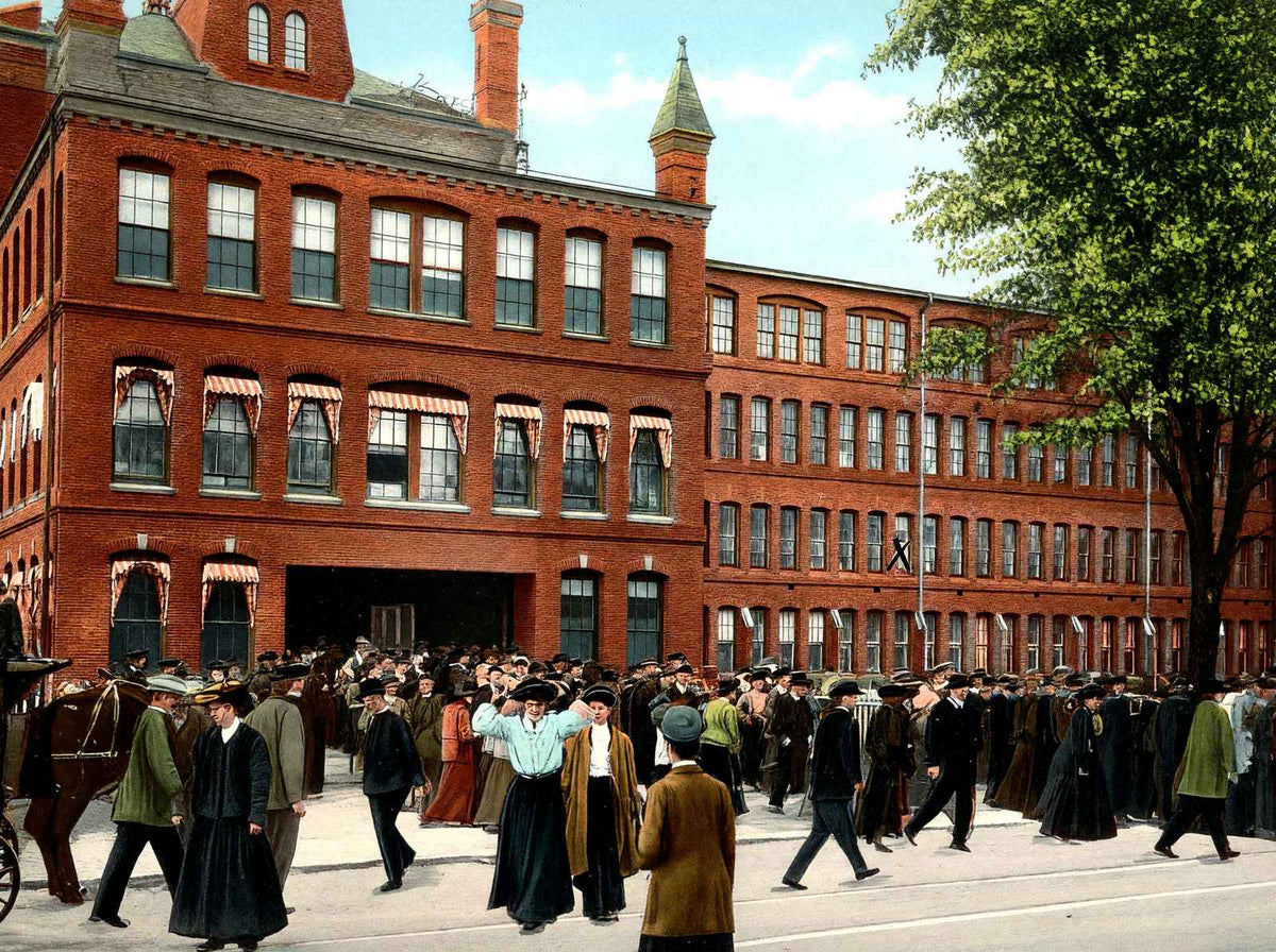Main Entrance to the Waltham Watch Factory, MA in 1907 Vintage Print (7 Sizes)