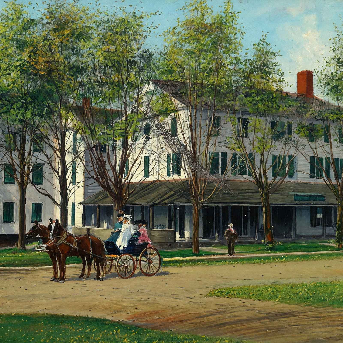 Walloomsac Inn Bennington in 1907 Painting Print (7 Sizes) - High Quality