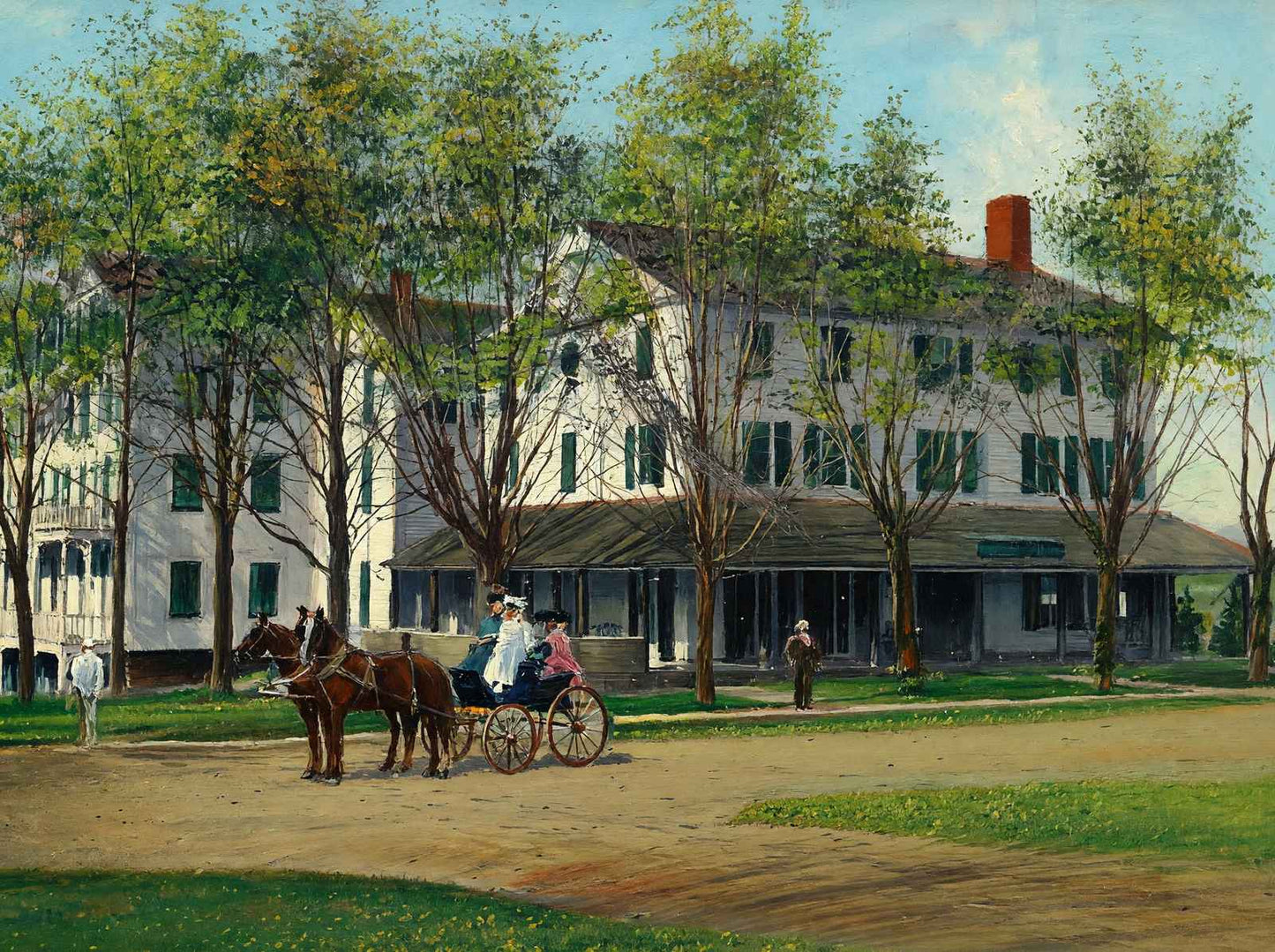 Walloomsac Inn Bennington in 1907 Painting Print (7 Sizes) - High Quality