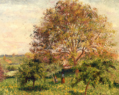 Walnut Tree in Spring art print by Camille Pissarro (1894)