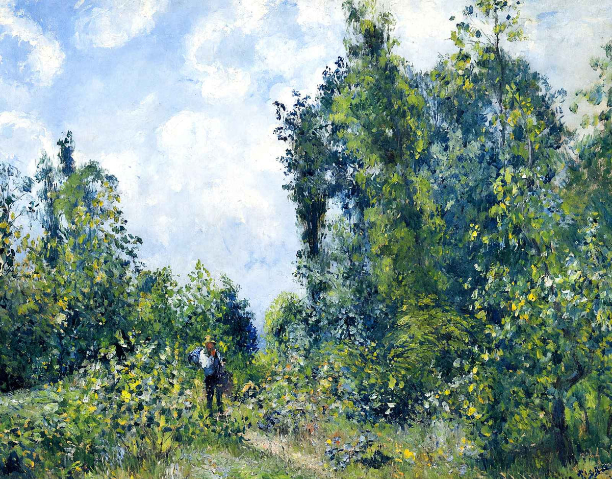 Wanderer Near the Wood Art Print 1887 Painting by Camille Pissarro (6 Sizes)