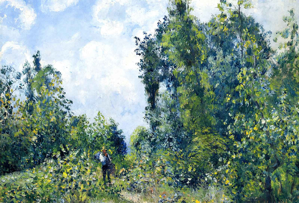 Wanderer Near the Wood Art Print 1887 Painting by Camille Pissarro (6 Sizes)