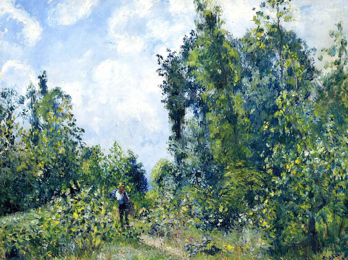 Wanderer Near the Wood Art Print 1887 Painting by Camille Pissarro (6 Sizes)