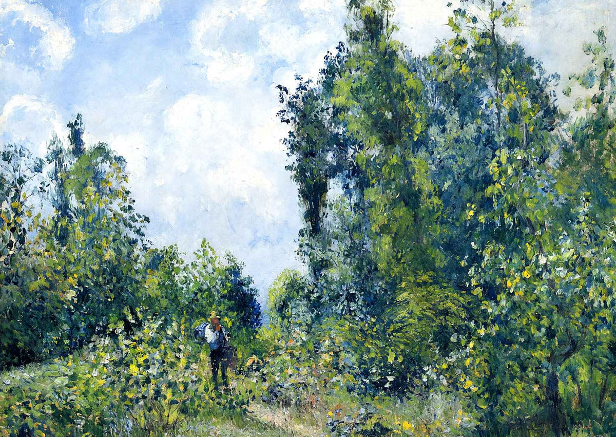 Wanderer Near the Wood Art Print 1887 Painting by Camille Pissarro (6 Sizes)