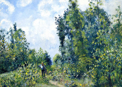 Wanderer Near the Wood Art Print 1887 Painting by Camille Pissarro (6 Sizes)