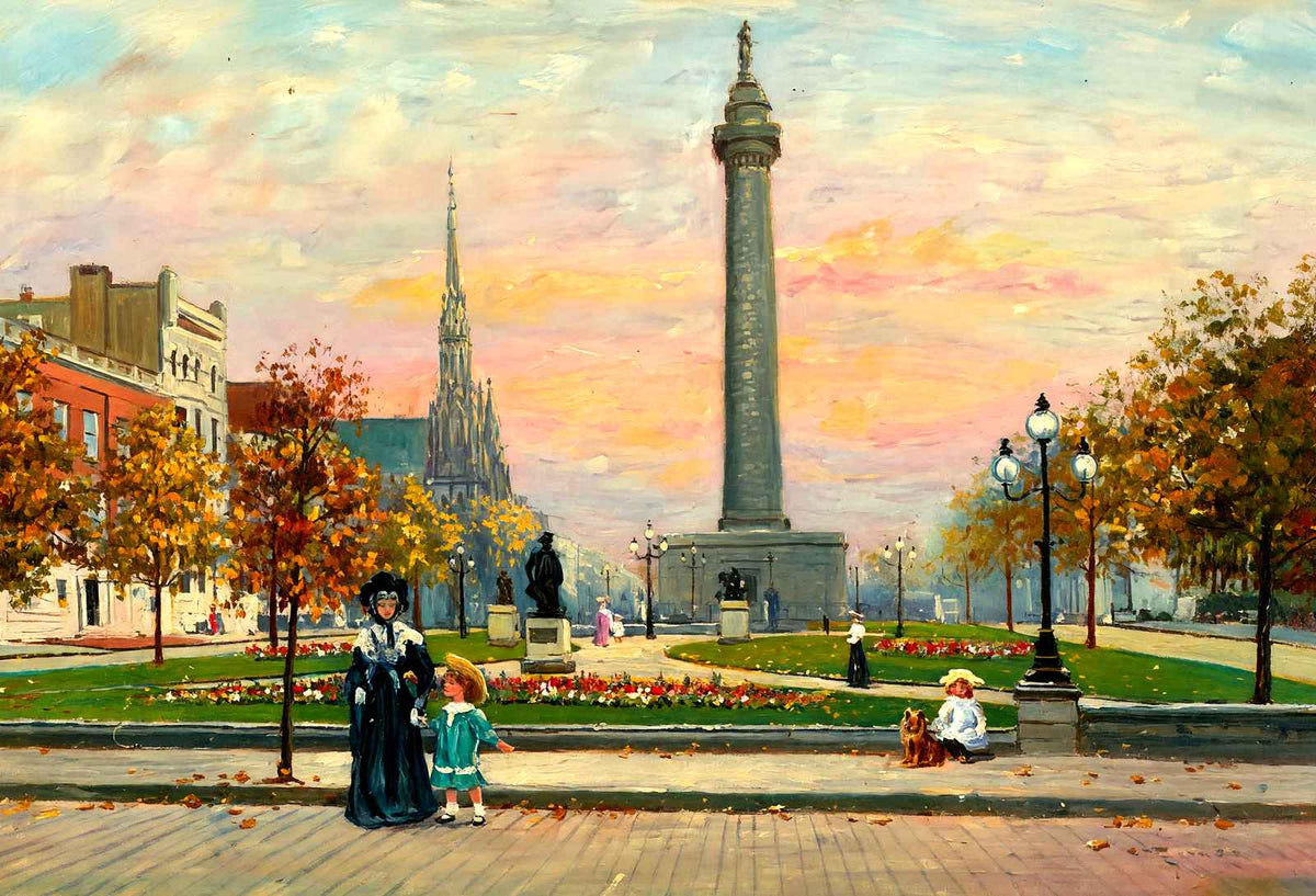 Washington Monument Baltimore Art Print (7 Sizes) - Restored