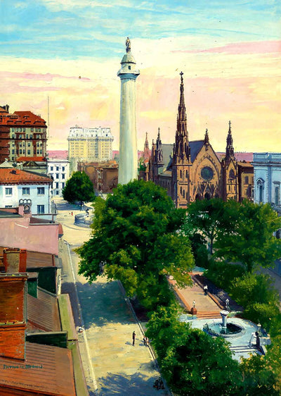 Washington Monument and Vicinity Baltimore in 1906 Art Print (7 Sizes)