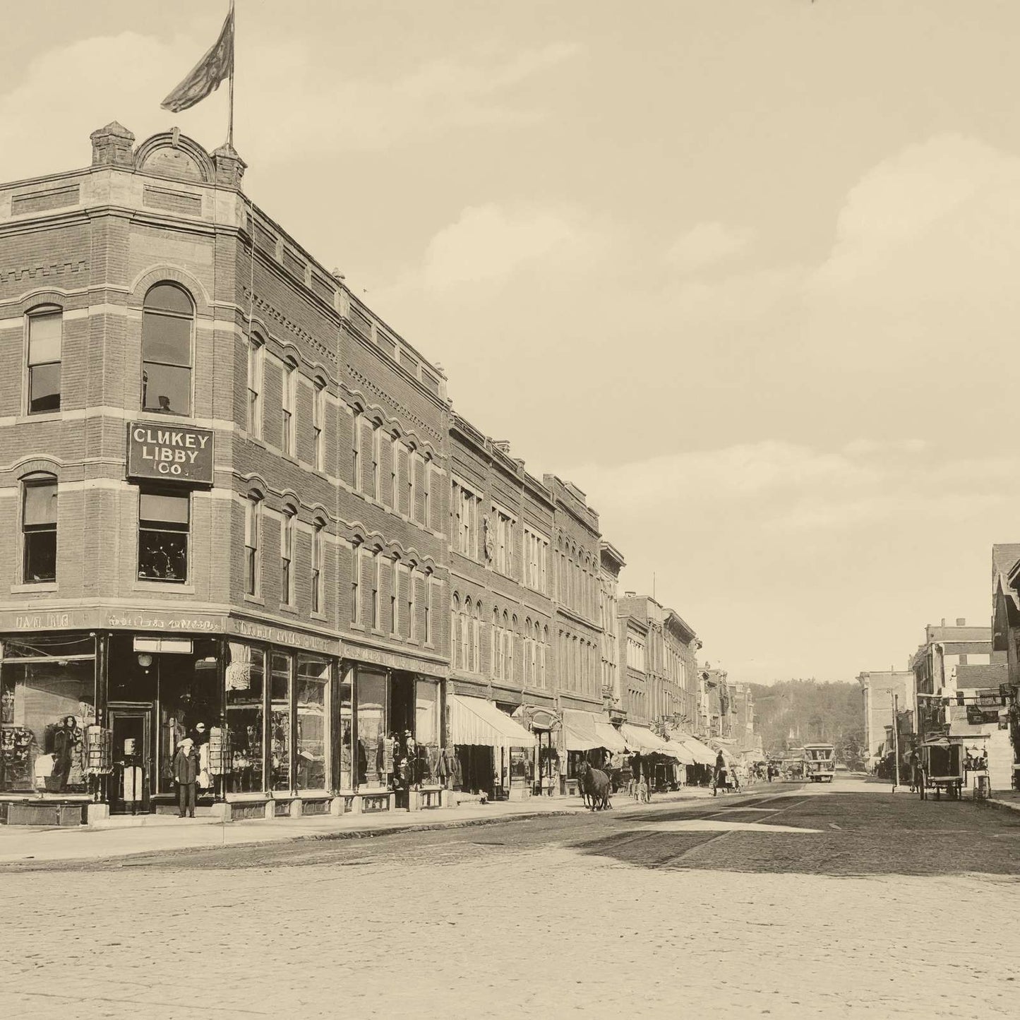Main Street Looking North Waterville Maine Restored Photo Print (7 Sizes)