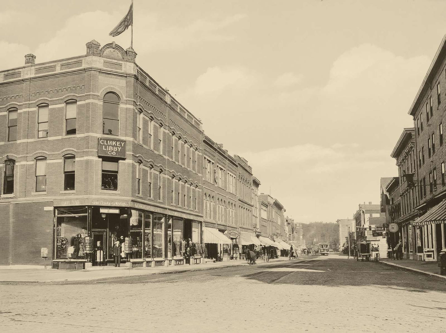 Main Street Looking North Waterville Maine Restored Photo Print (7 Sizes)