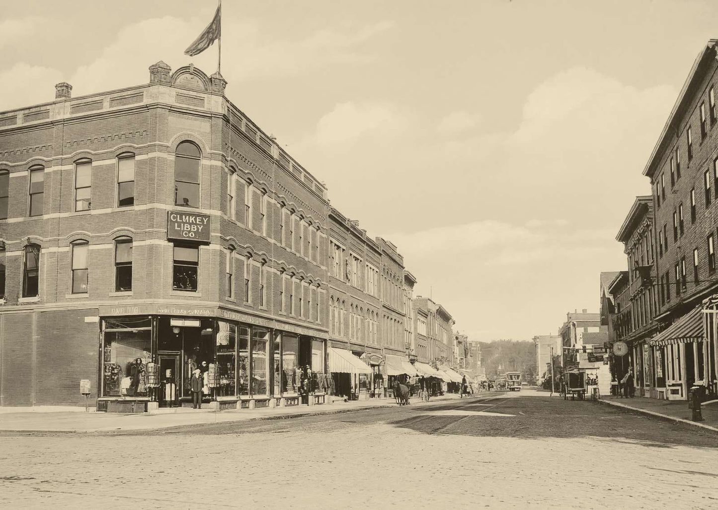 Main Street Looking North Waterville Maine Restored Photo Print (7 Sizes)