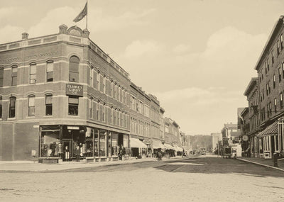 Main Street Looking North Waterville Maine Restored Photo Print (7 Sizes)