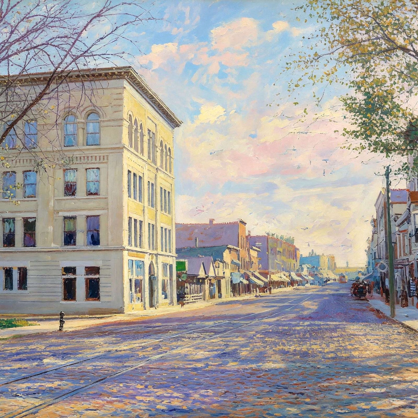 Main Street Looking South Waterville Maine in 1905 Art Print (7 Sizes)